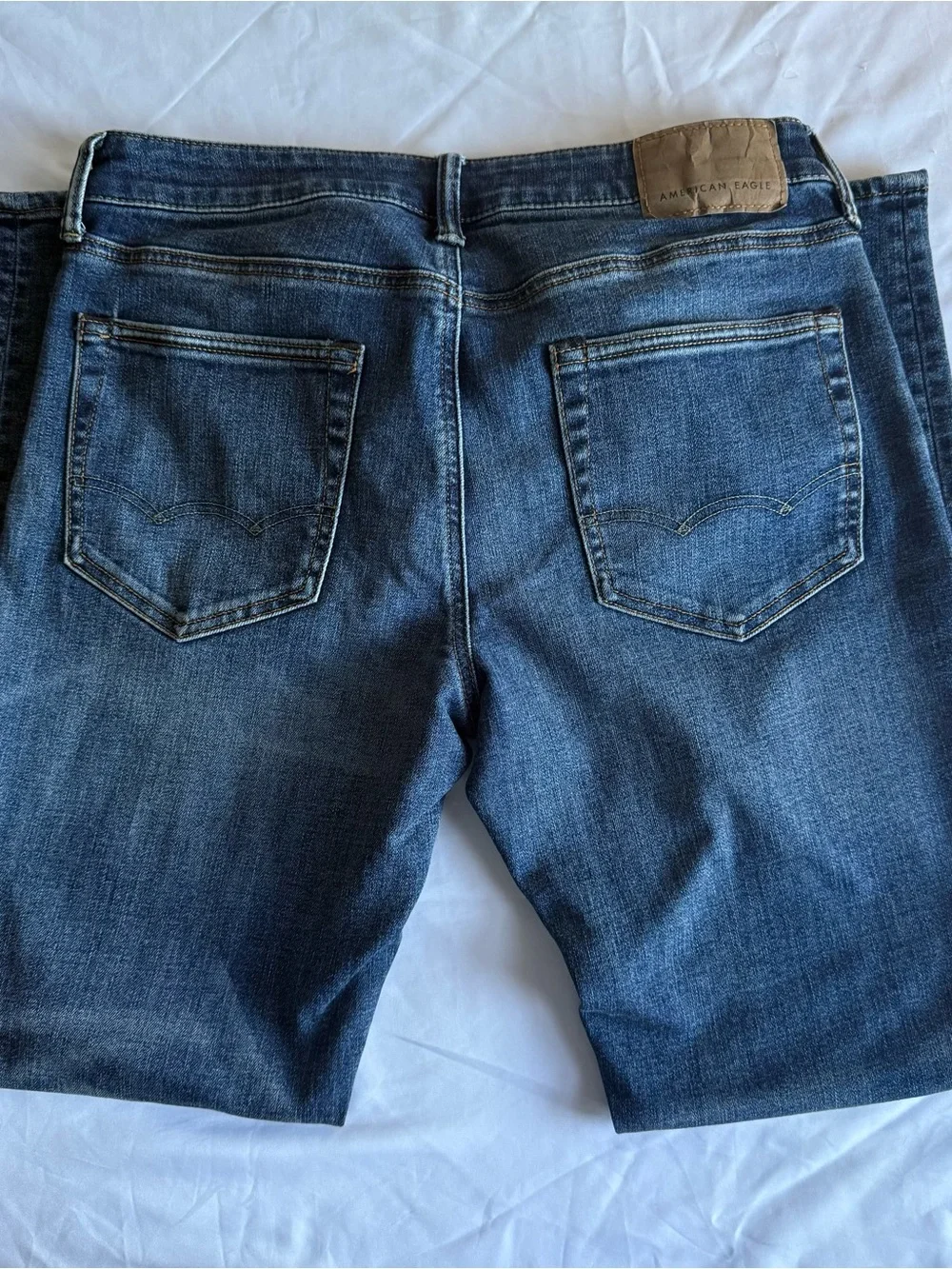 American Eagle Outfitters Men's Deep Blue Slim Straight Jeans